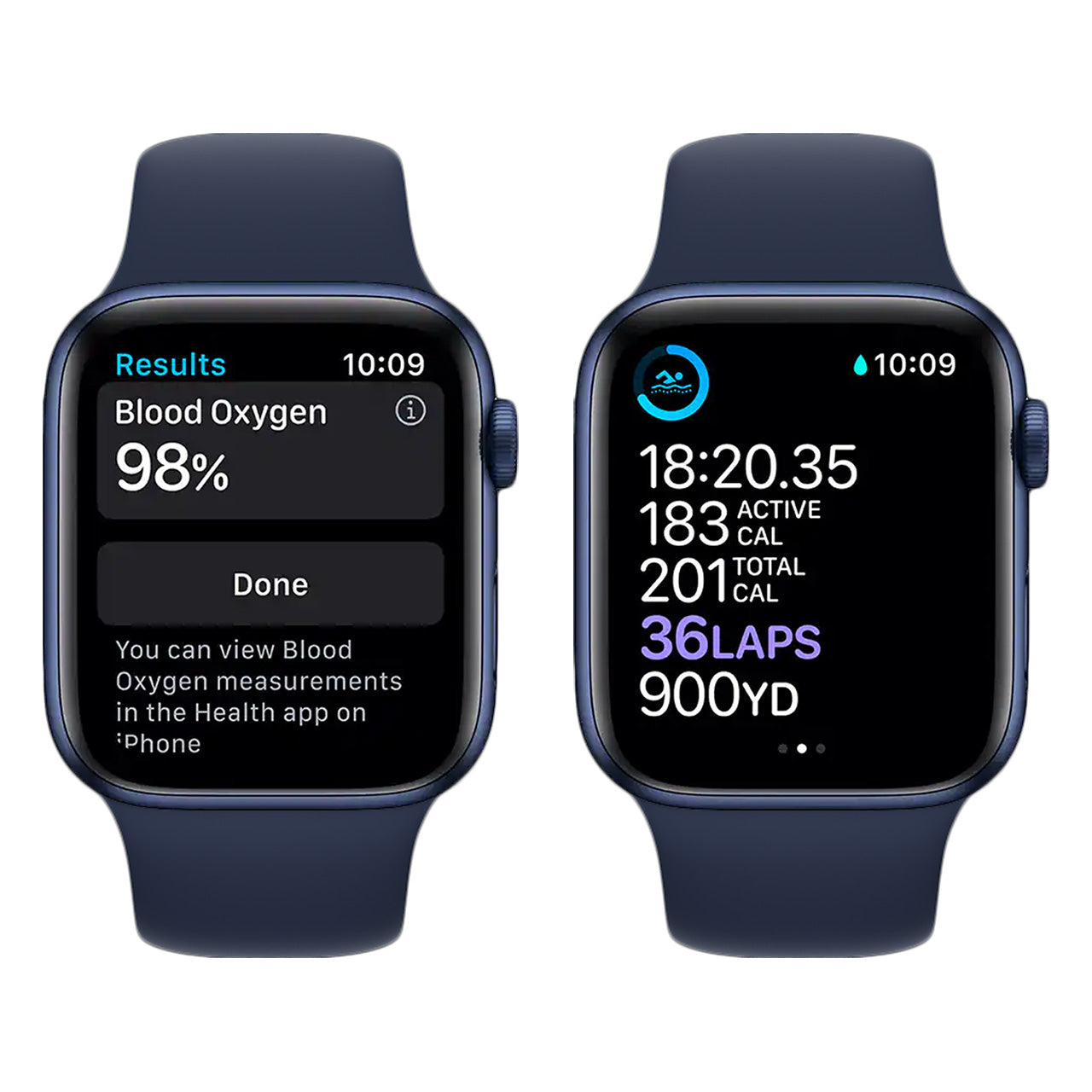 Blue Aluminum with Deep Navy Sport Band