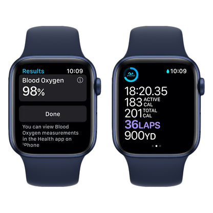 Blue Aluminum with Deep Navy Sport Band